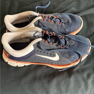 Nike Men's Dark Blue and Orange Athletic Shoes